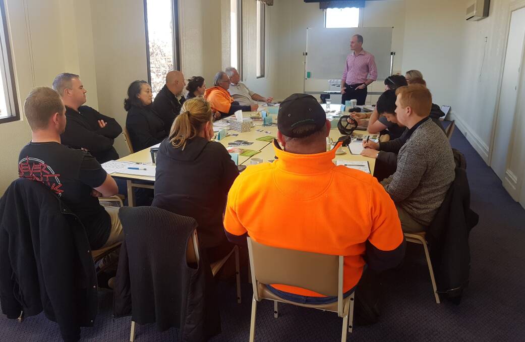 IN CLASS: Trainer, Toby Cook, leads the Improving Through Process Mapping course at Leongatha.
