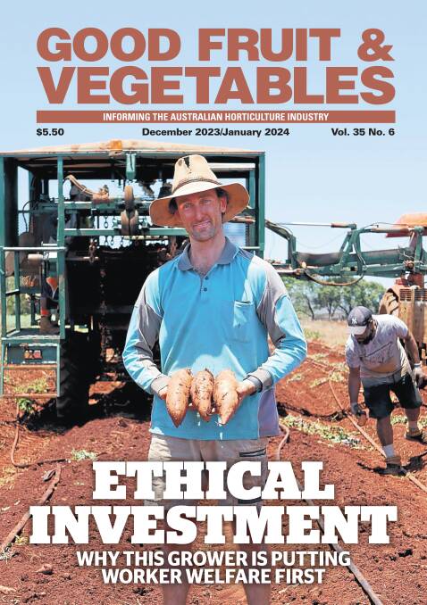 The cover of the Dec 2023/Jan 2024 edition of Good Fruit & Vegetables magazine, available now. Picture by Ellouise Bailey 