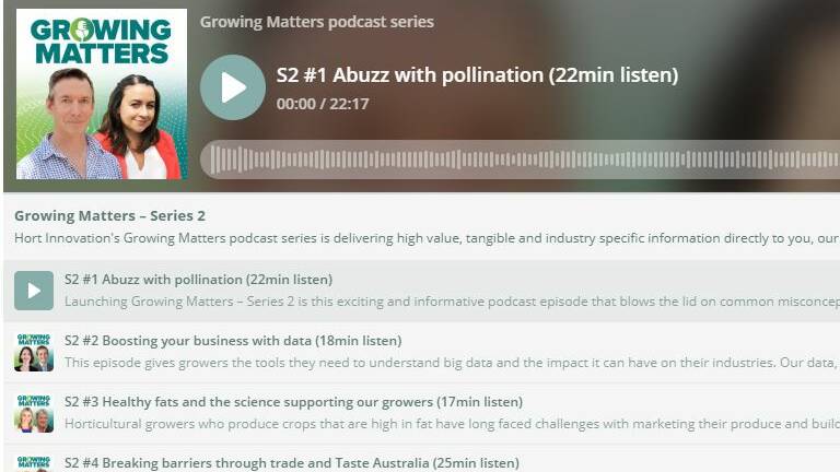 LISTEN: A screenshot from the Growing Matters podcast, ready for horticulture producers to tune into. 