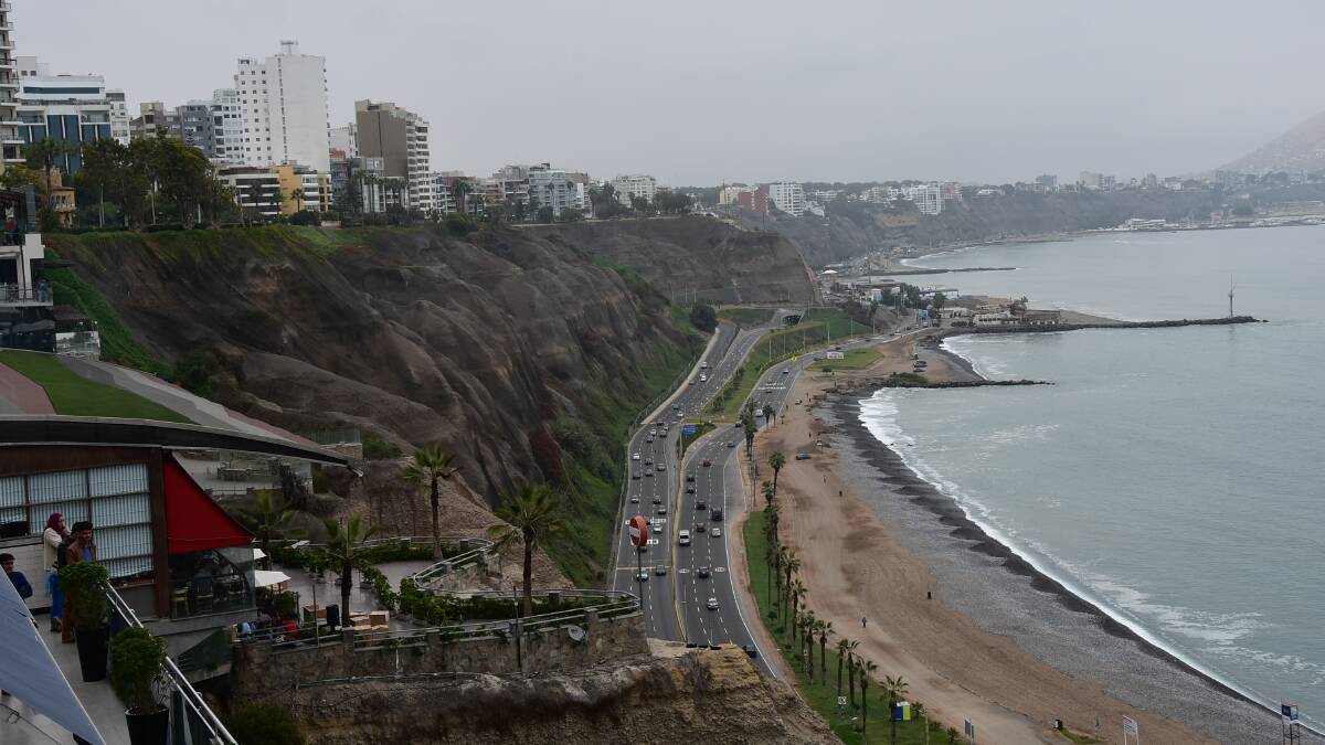 EDGY: The impressive cliff coastline of Miraflores with its mix of highrises, upmarket shopping centres and rocky beaches. 