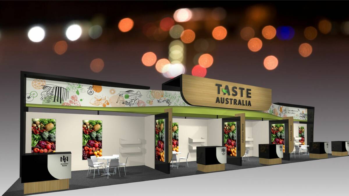STAND OUT: A visualisation of the Taste Australia stand which will be present at major international horticulture trade shows such as Asia Fruit Logistica in Hong Kong next month.