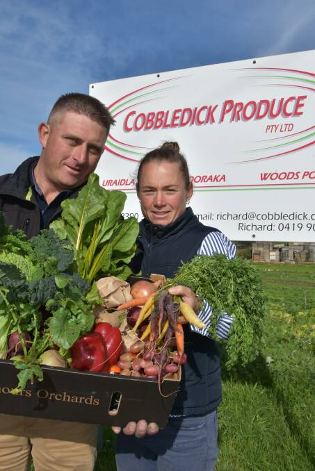 QUICK PIVOT: Richard and Tara Cobbledick, Uraidla, will continue to sell produce originally intended for the restaurant trade direct to consumers in boxes. 