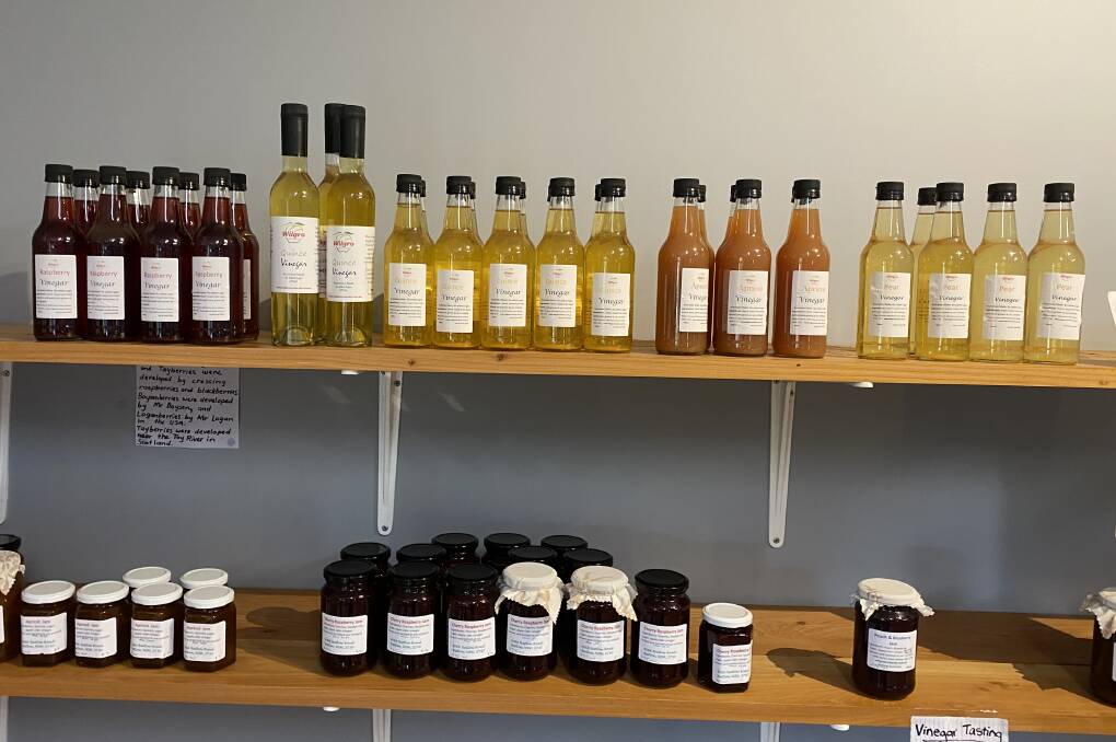 VAULE-ADDING: Vinegars and jams are sold at the Wilgro Orchard roadside stall.