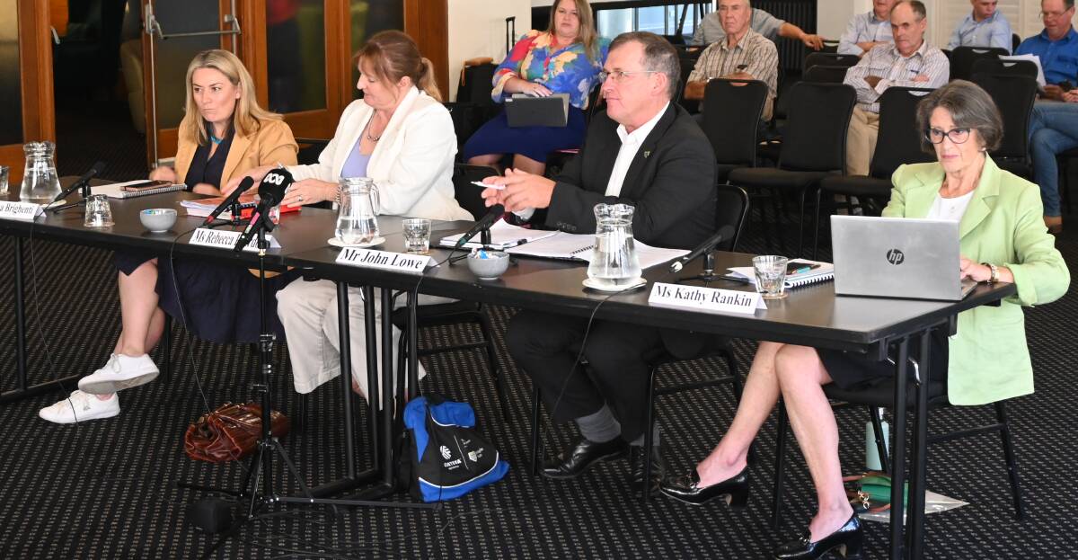 NSW Farmers were represented at the inquiry by Johanna Brighenti, Rebecca Reardon, John Lowe and Kathy Rankin. Picture by Denis Howard
