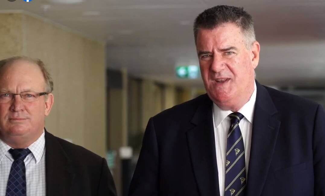 REACTION: Member for Hill Shane Knuth with Queensland Agriculture Minister Mark Furner at a press conference at Parliament last week, expressing their support behind the Far North Queensland Lime industry. 