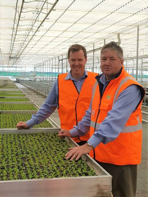 TSBE Food Leaders Australia general manager Bruce McConnel and Boomaroo Nurseries Queensland business manager David Parker. 