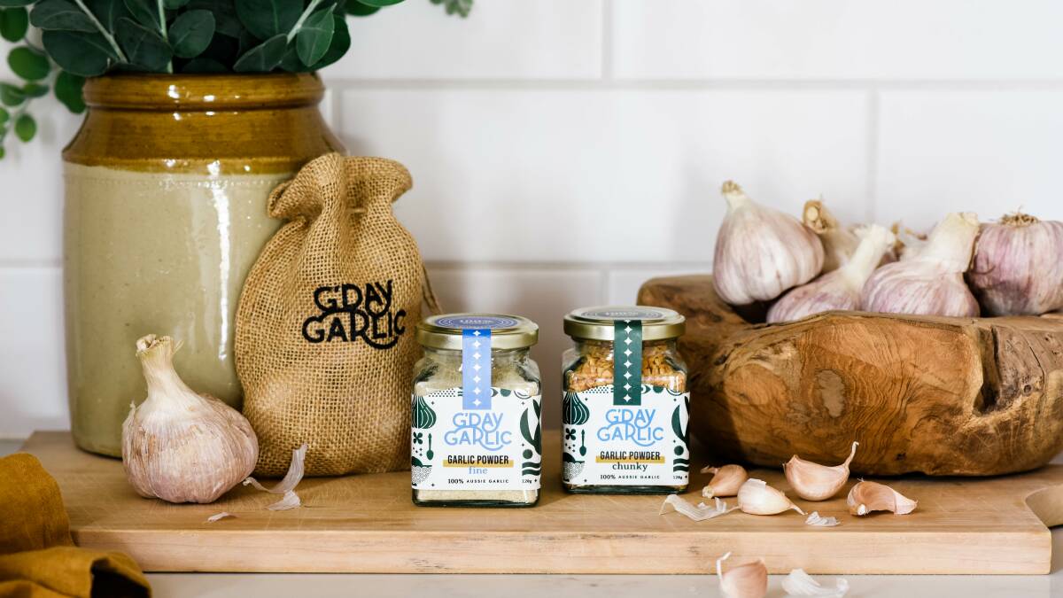 St George's Moon family have launched a new brand, G'Day Garlic. Photo: Hannah Puechmarin 
