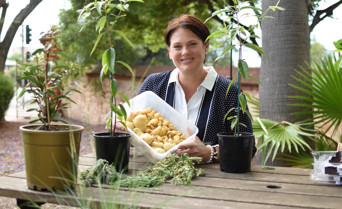Australian Native Food & Botanical chairperson Amanda Garner with youlk, a native root vegetable from the carrot and parsnip family.