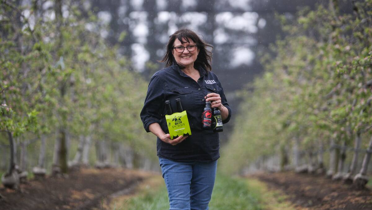 FUTURE: Glenbernie Orchard owner Jo-Anne Fahey with her family's world award-winning Darkes ciders from Darkes Forest, in the north Illawarra. Photo: Adam McLean.