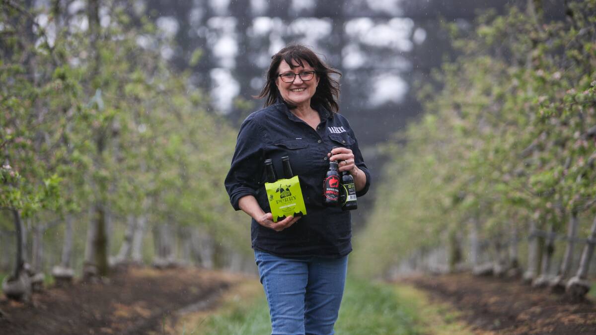 TOP: Jo-Anne Fahey from Glenbernie Orchards. Darkes Forest, with their world award-winning ciders.