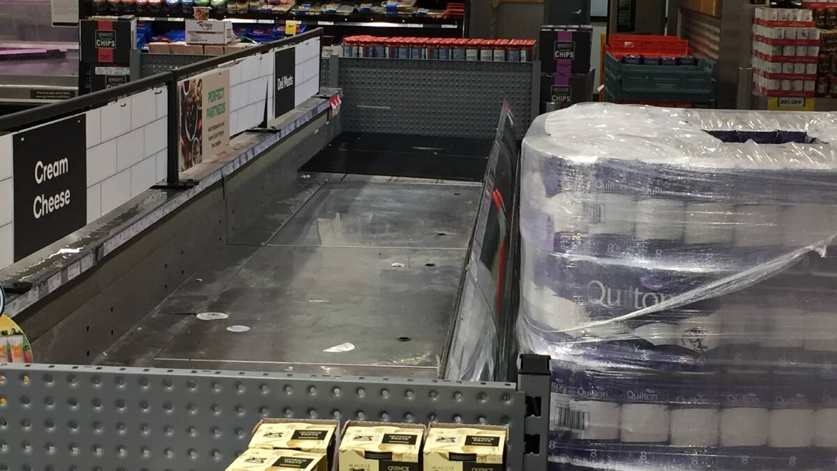 BARE: Meanwhile in Australia ... back up supplies of toilet paper were rushed in recently to an Orange supermarket as that area went into lockdown. 