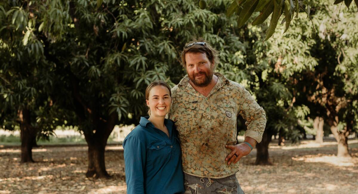 Luke McMullin and his wife Bec have 200 mature Kensington Pride trees on their home block of five hectares and are responsible for another 3000 trees that they share farm throughout the Kununurra region. Picture supplied
