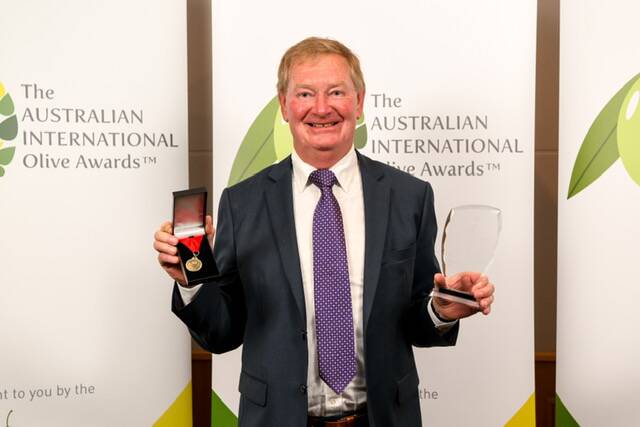 BEST IN SHOW: David Hannaford was delighted to win the Best Mild Olive Oil in Australia in the 2019 Australian International Olive Awards.