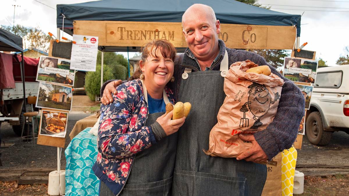 ADAPTED: Trentham potato growers, Alison and Denis Walsh, have changed their marketing strategy for potatoes since the coronavirus restrictions have come into place. 