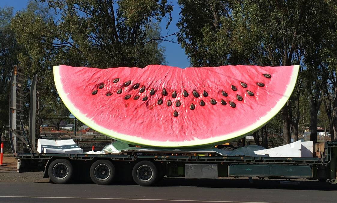 BIG'UN:The news didn't stay under wraps for long, when the eight-metre long slice rolled into town on Tuesday. 