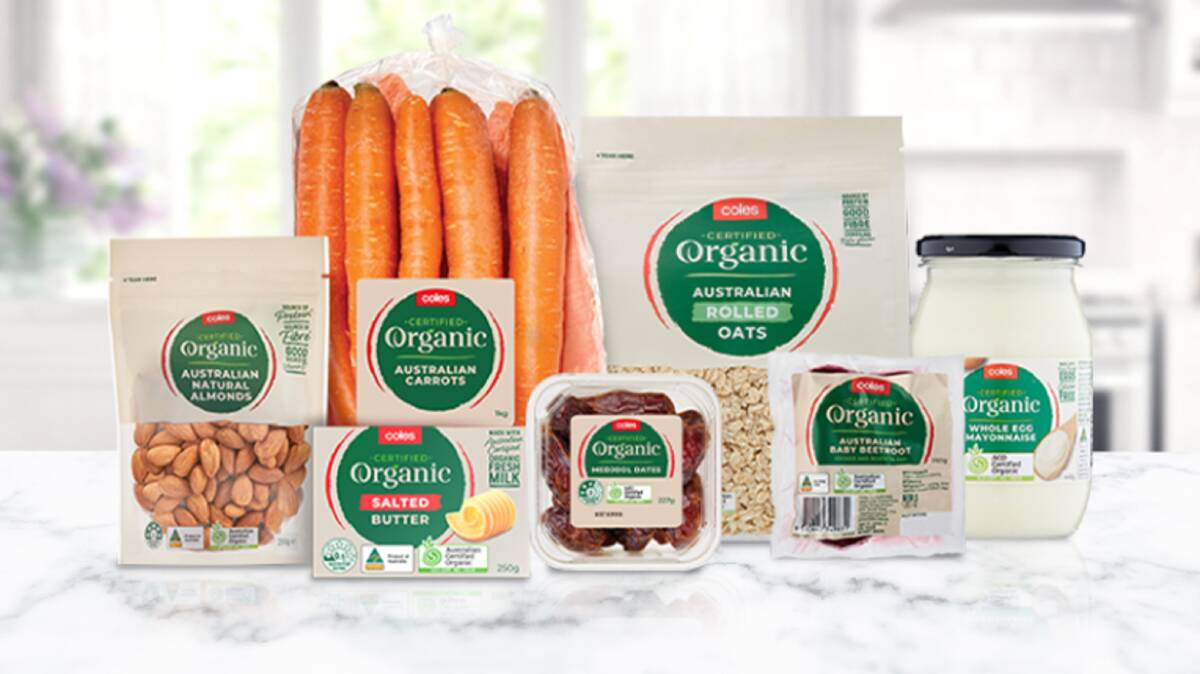 Coles has more than 100 certified organic products in its stores, including its own new look Coles Certified Organics brand. Picture supplied